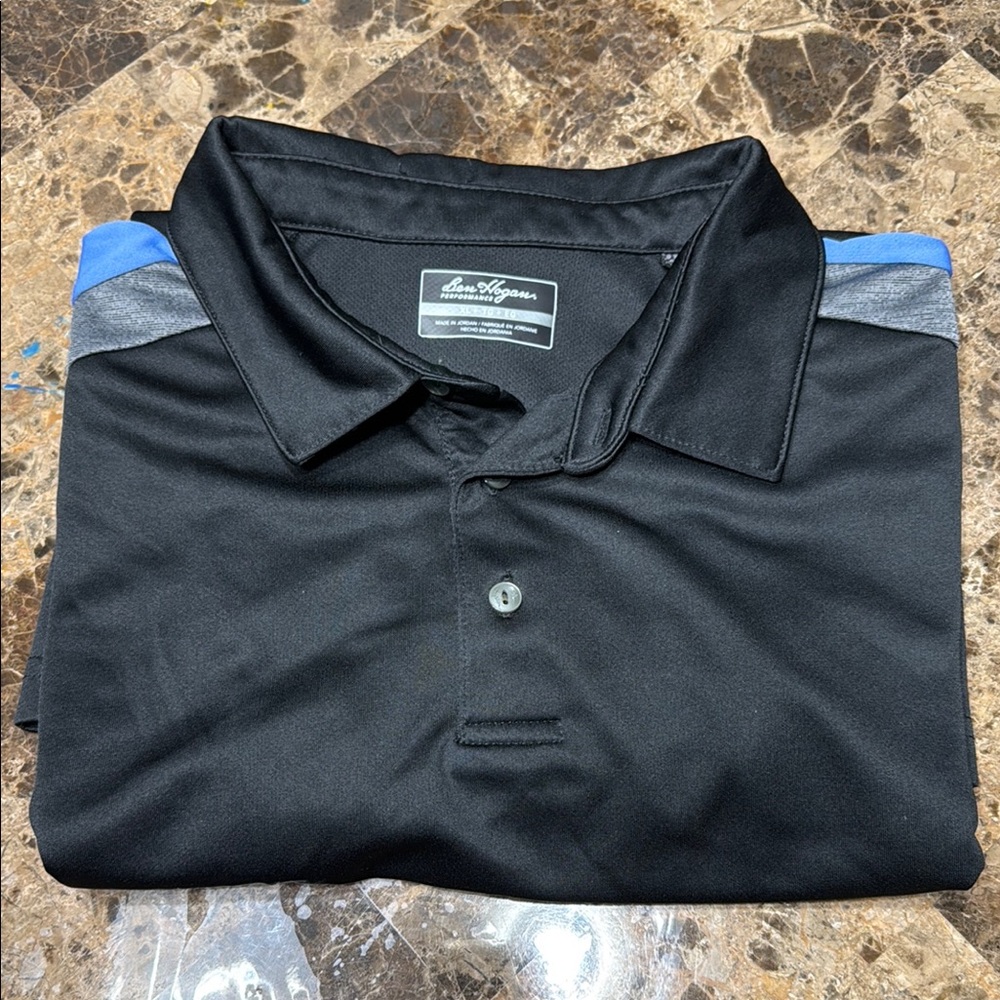 Hogan Black and Blue Polo Shirt Moisture-Wicking Performance